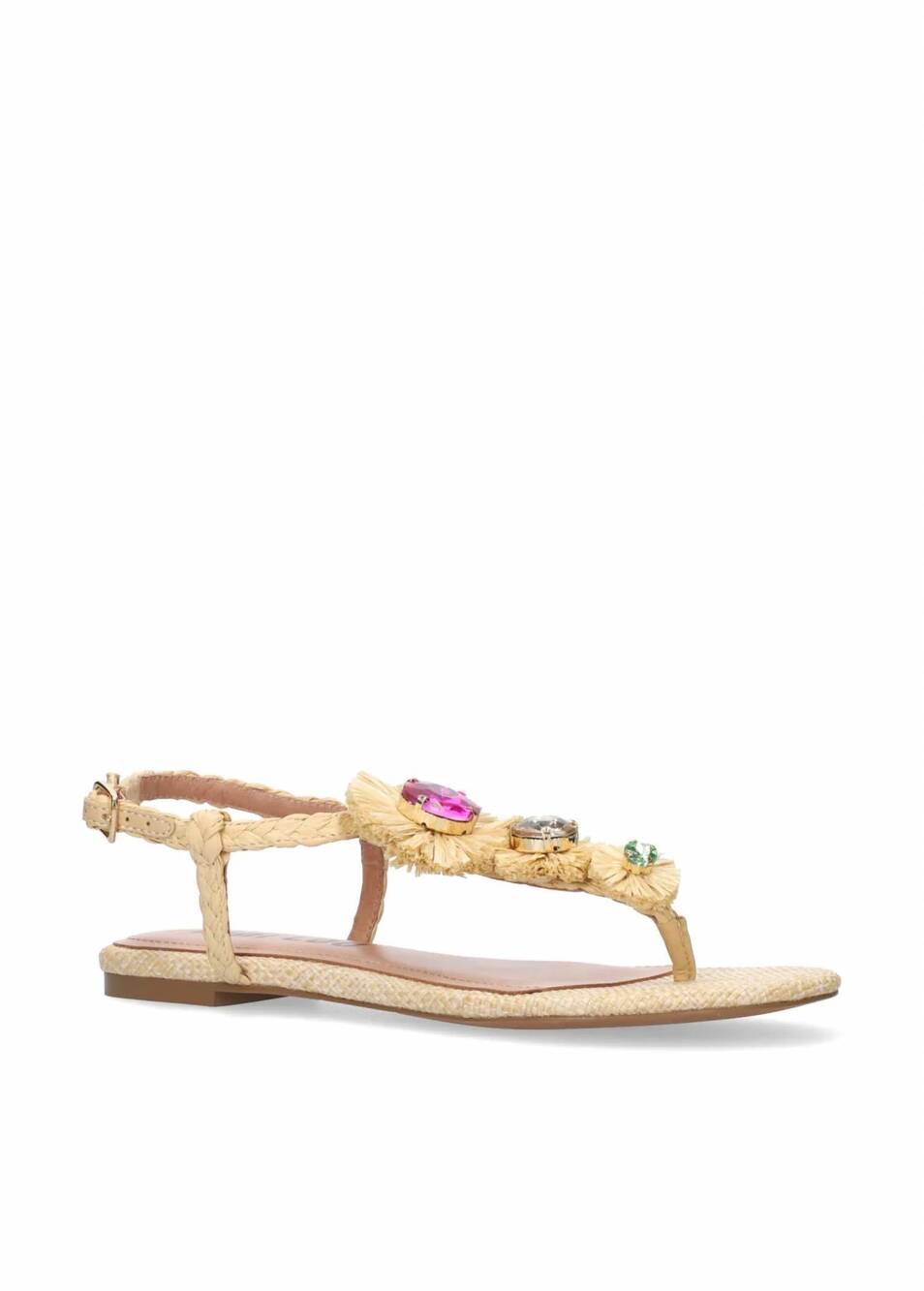 NEW BIBI LOU women's vavin embellished sandal in natural